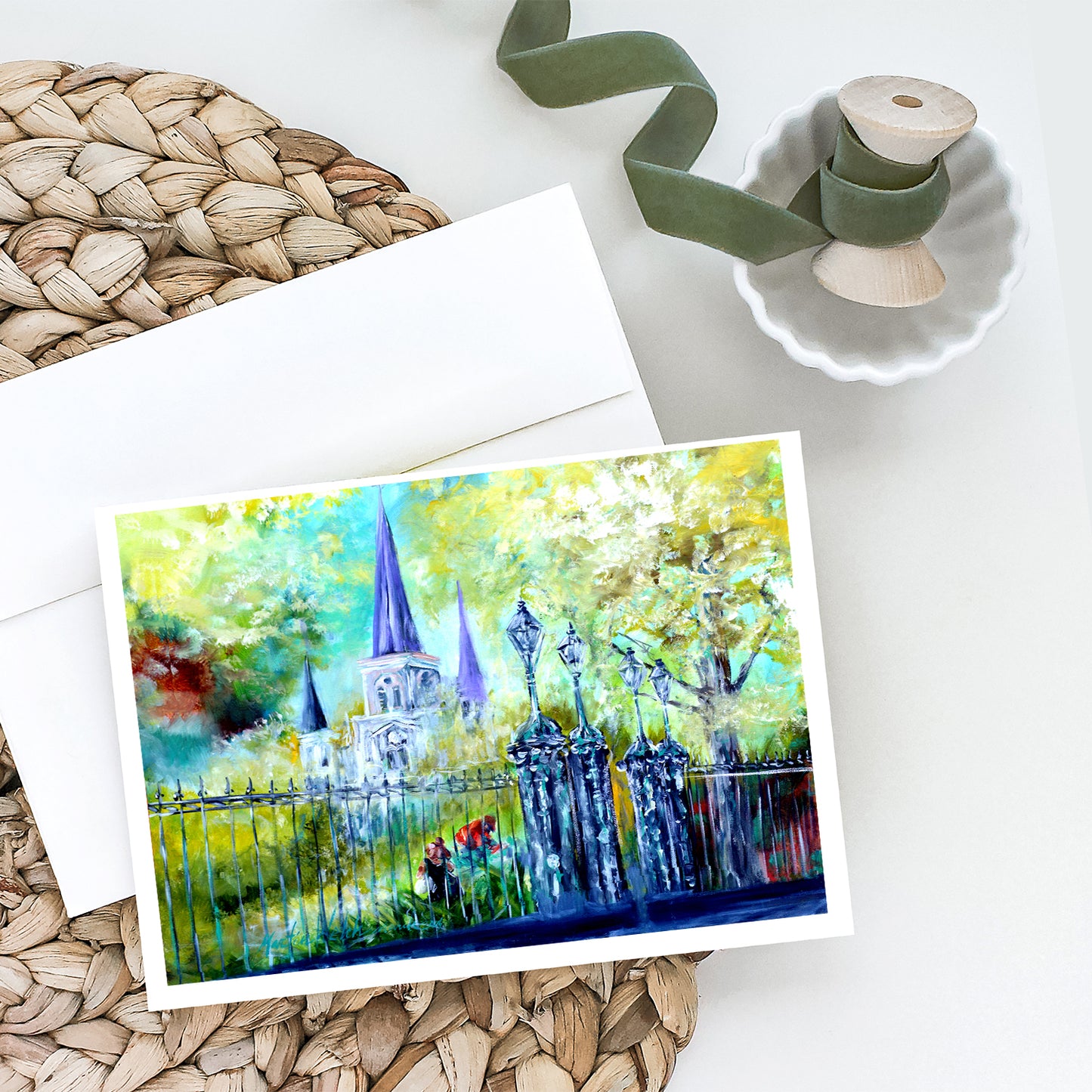 St Louis Cathedrial Across the Square Greeting Cards Pack of 8