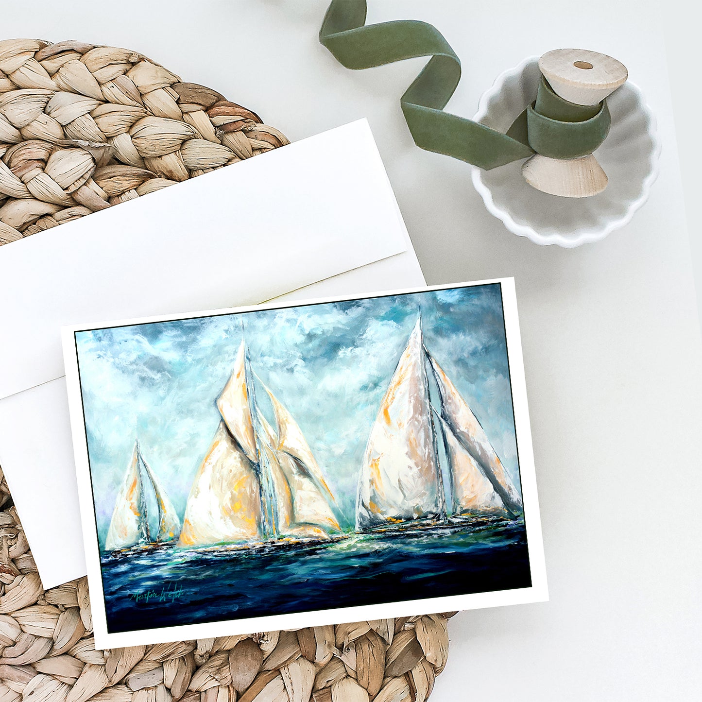 The Last Mile Sail boats Greeting Cards Pack of 8