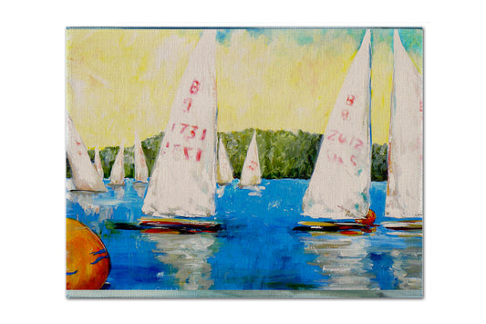 Buy this Sailboats Round the Mark Fabric Placemat