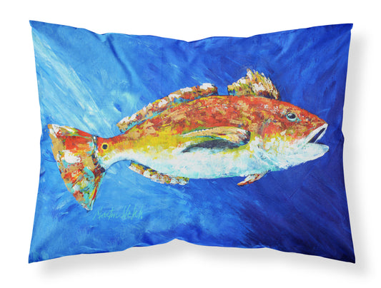 Buy this Red Fish White Spin Fabric Standard Pillowcase