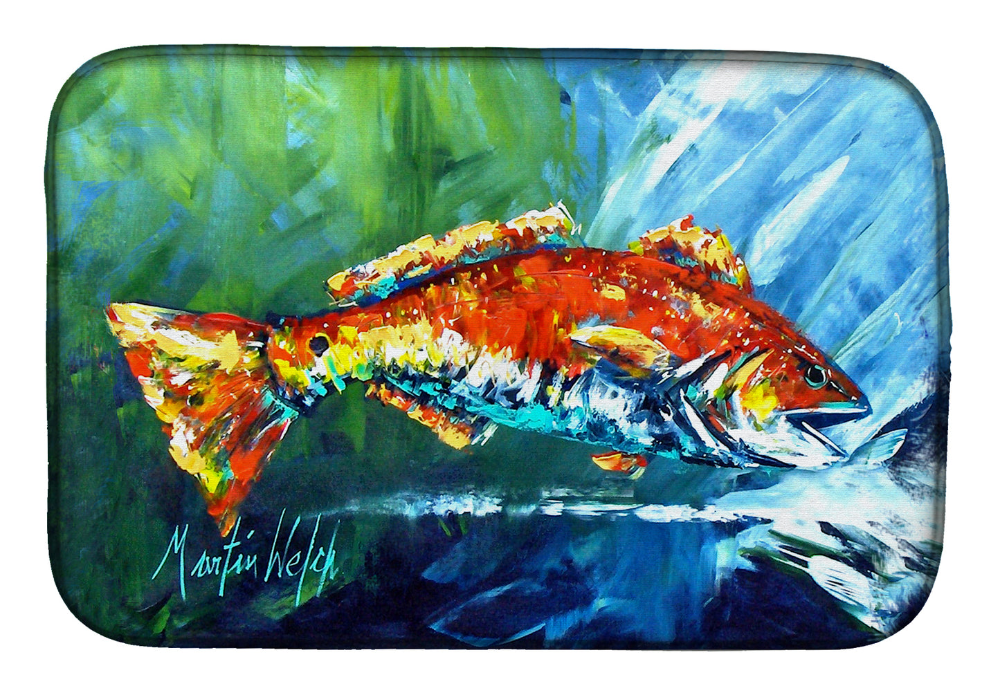 Buy this Break Through Red Fish Dish Drying Mat