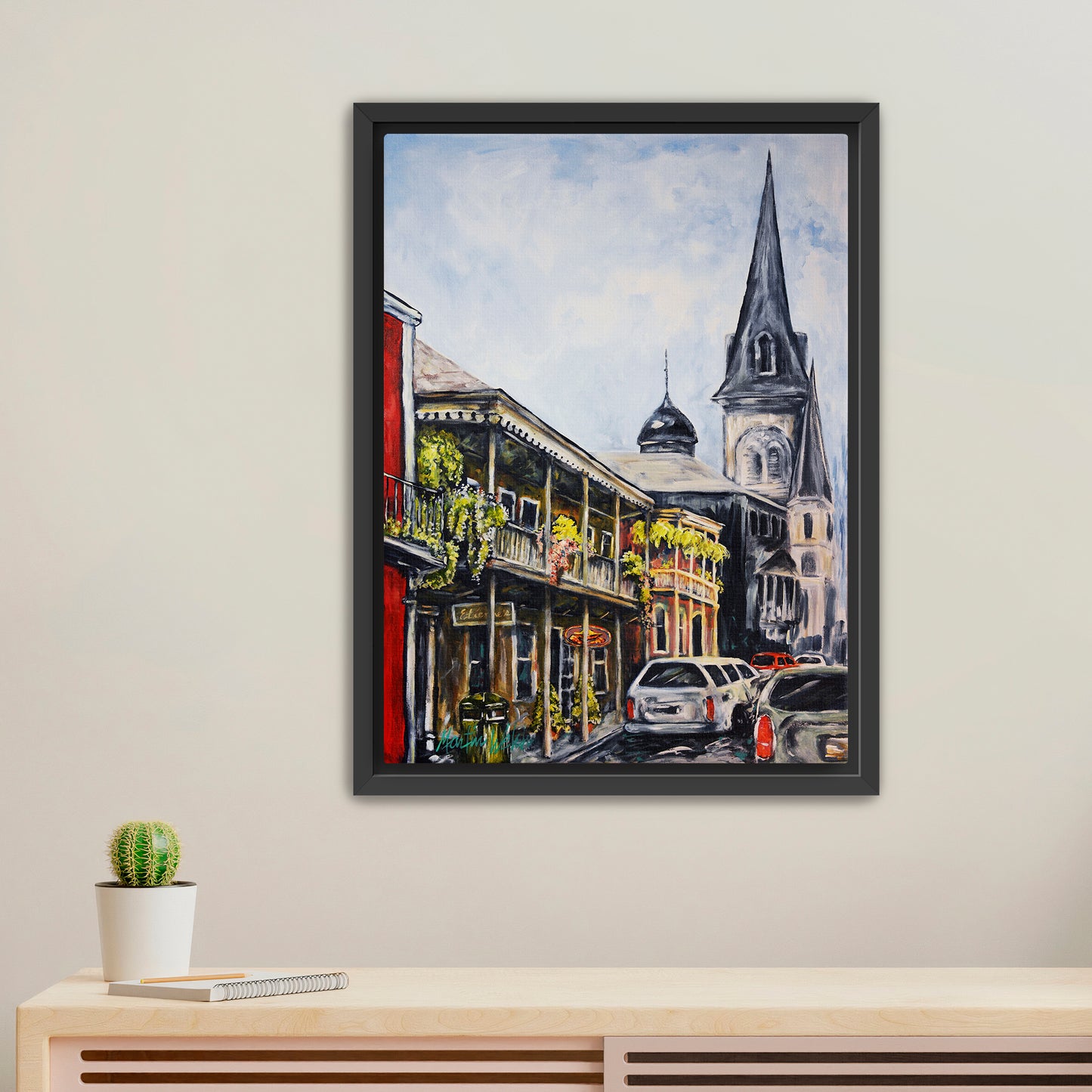 St. Louis Cathedral 24"x18" canvas print with a black frame New Orleans