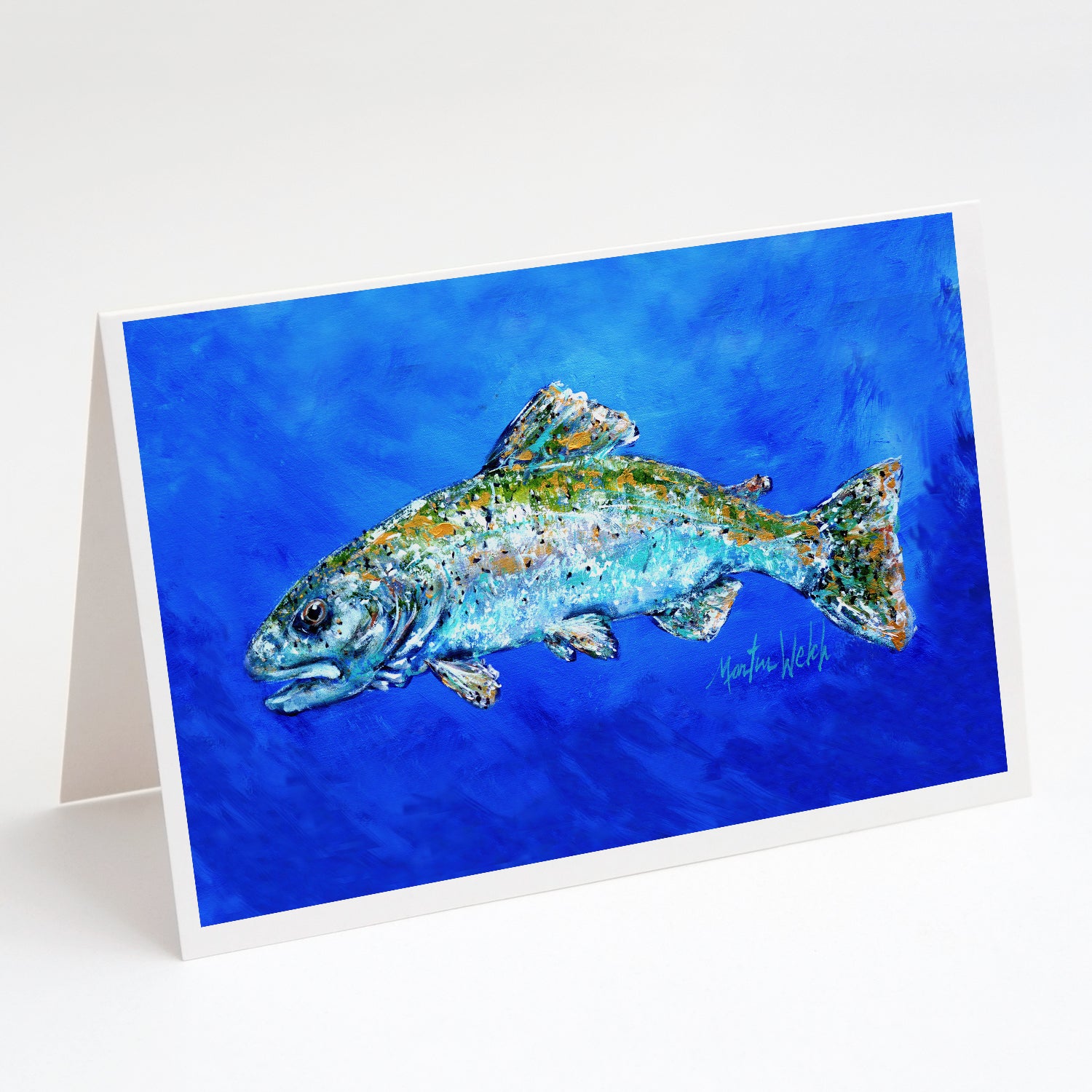 Buy this Fish Headed Downstream Greeting Cards Pack of 8