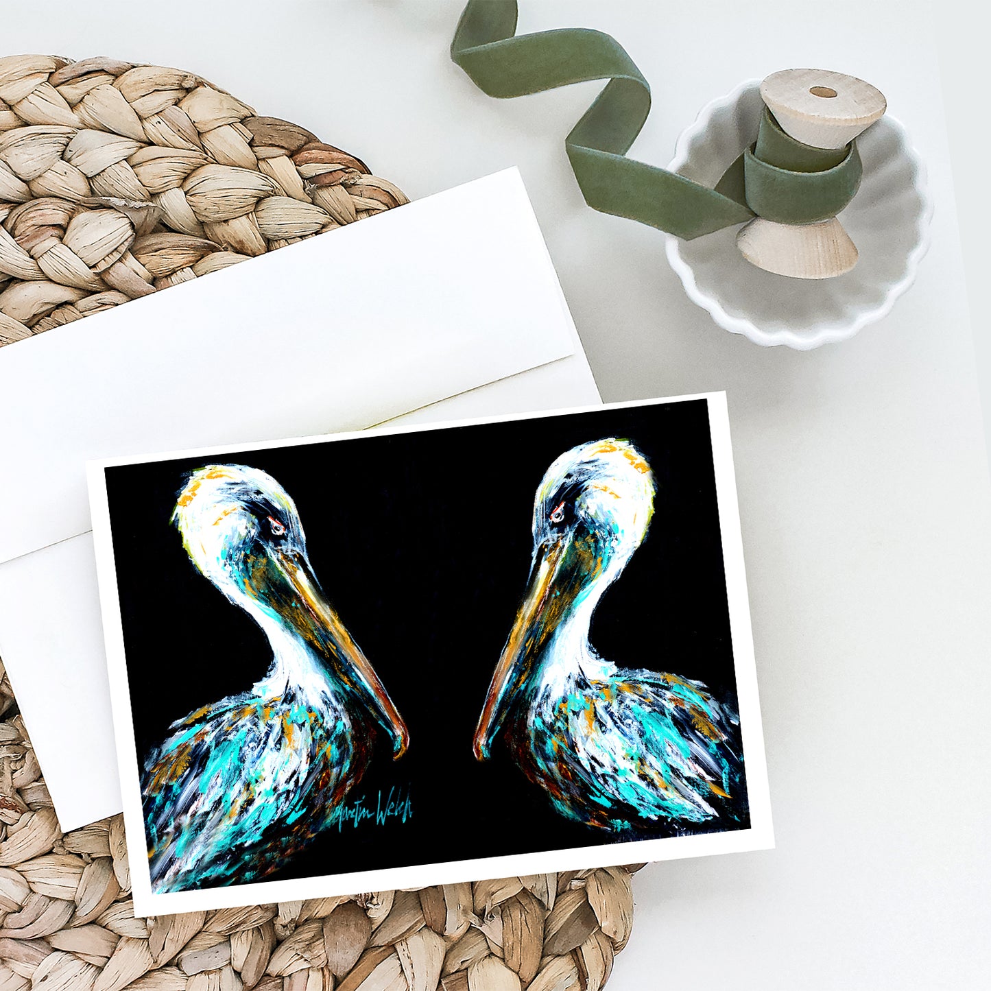 Dressed in Black Pelican Greeting Cards Pack of 8