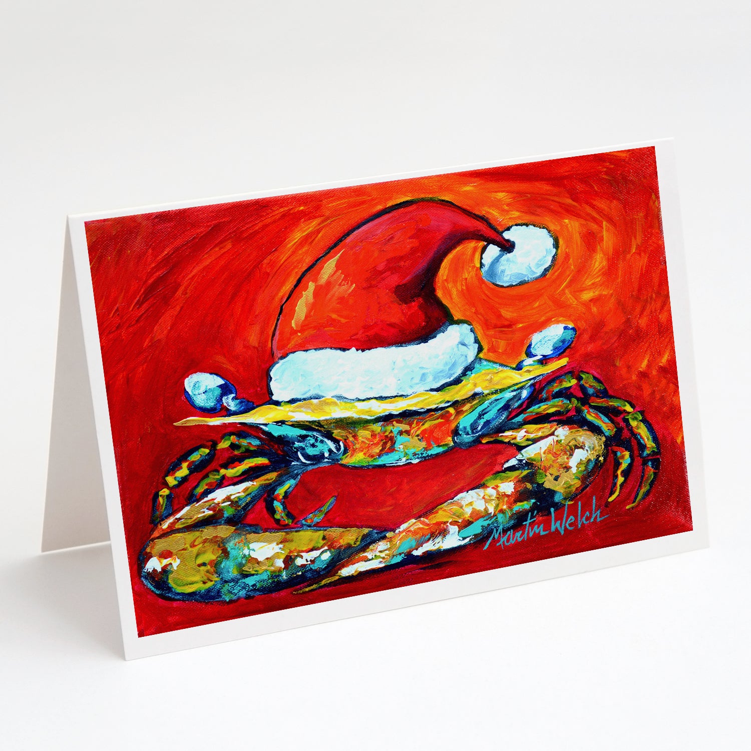 Buy this Crab in Santa Hat Santa Claws Greeting Cards Pack of 8