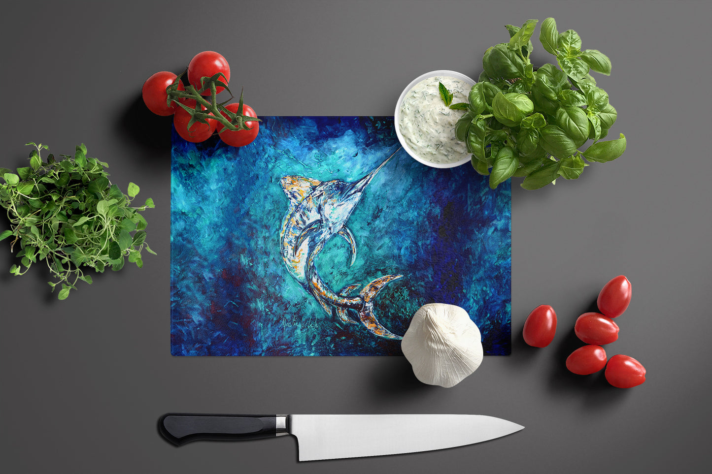 American Marlin Glass Cutting Board