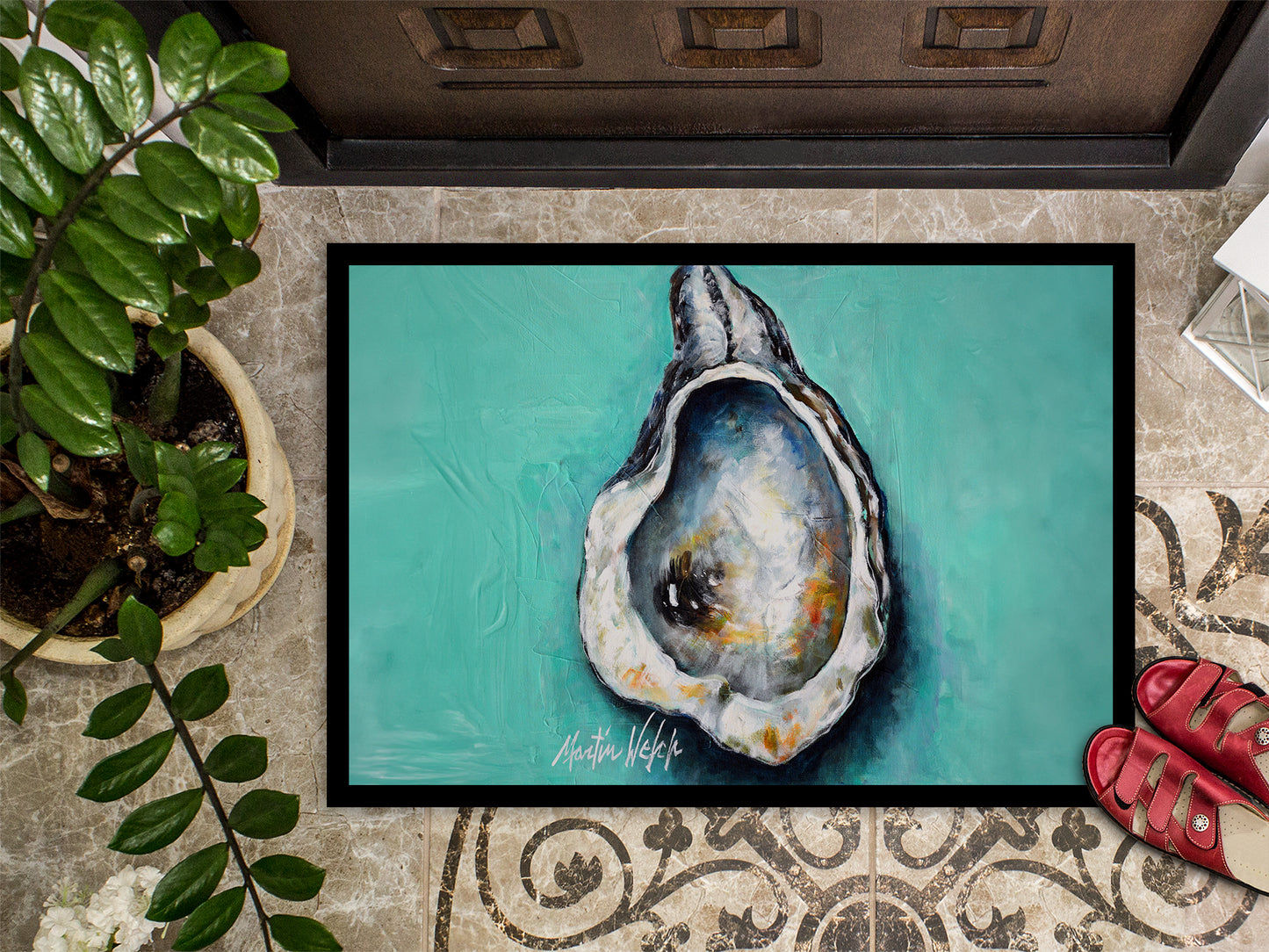 Aqua Pearl Oyster Doormat