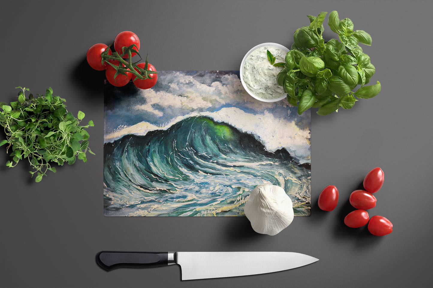 Big Blue Wave Glass Cutting Board