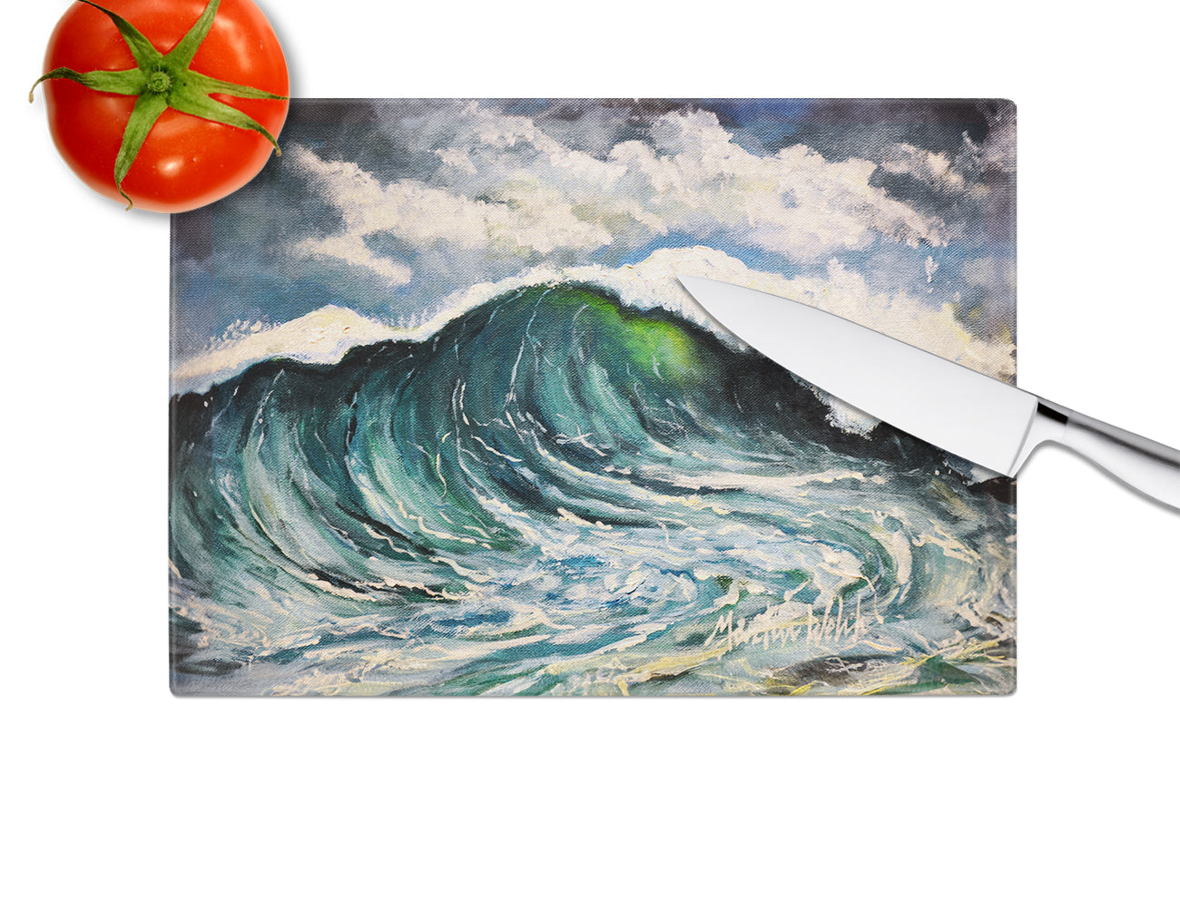 Big Blue Wave Glass Cutting Board