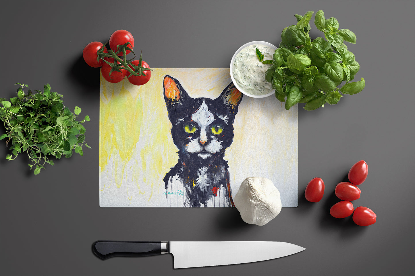 Big Kitty Cat Glass Cutting Board