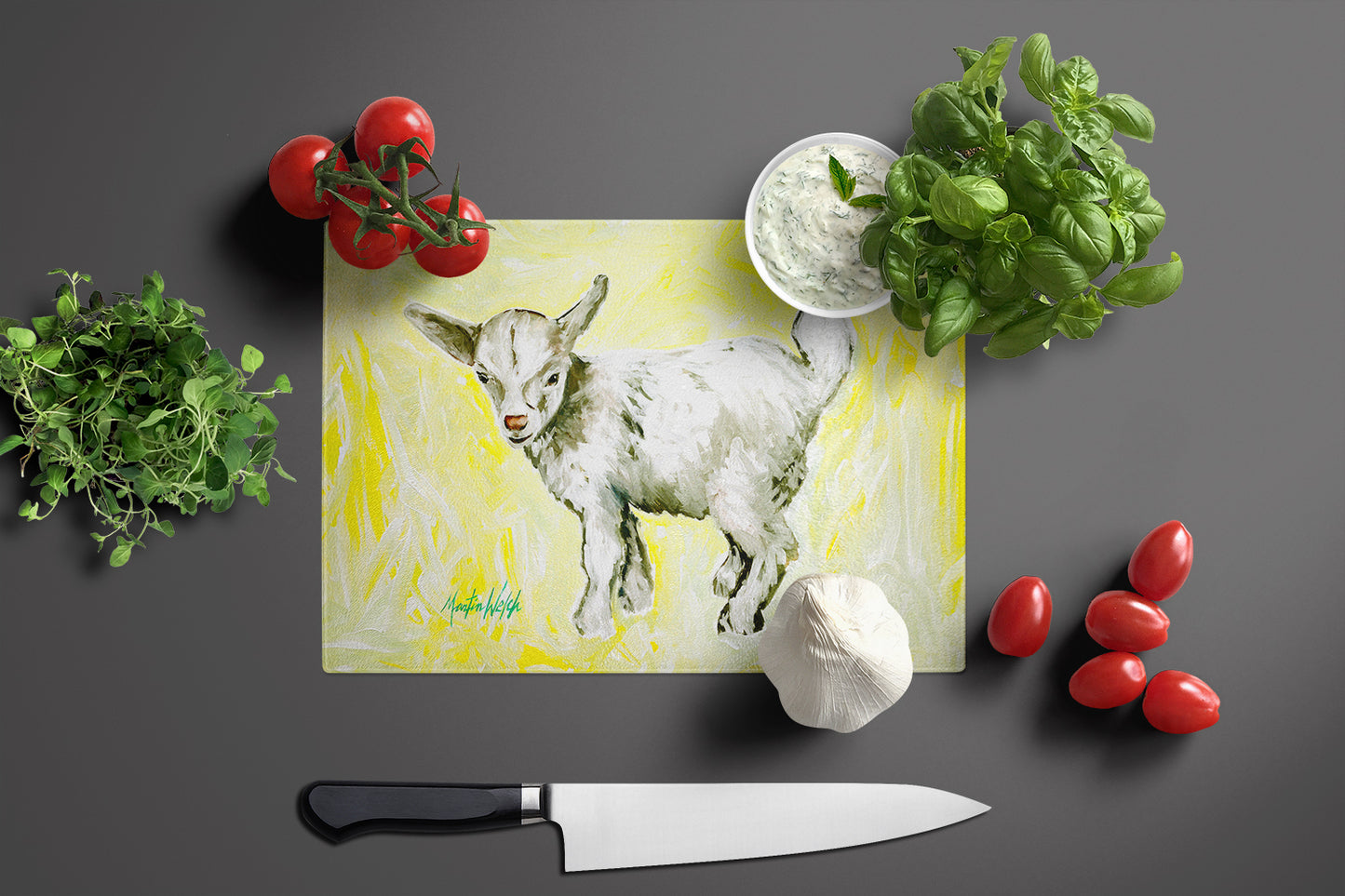 Billy The Kid Goat Glass Cutting Board