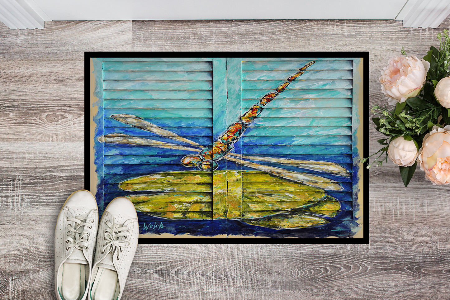 Blue Eyed Dragonfly Doormat