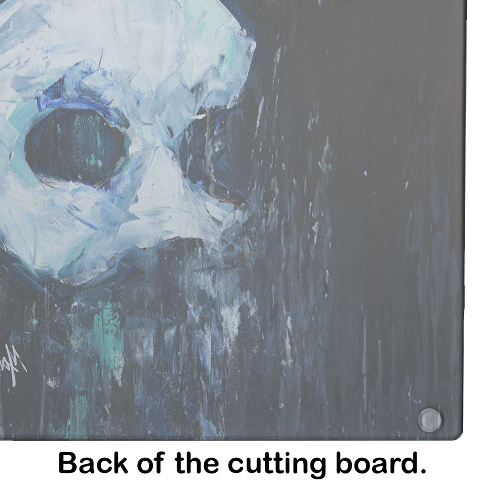 Cryptic Mask Glass Cutting Board