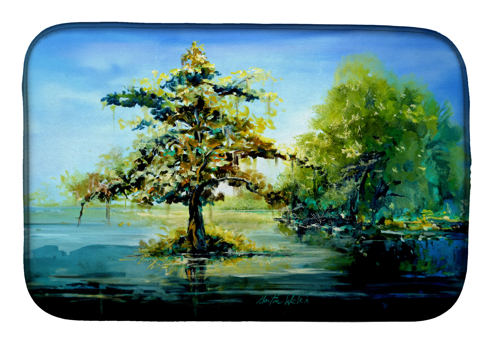 Buy this Cypress Tree in the Bayou Blue Dish Drying Mat