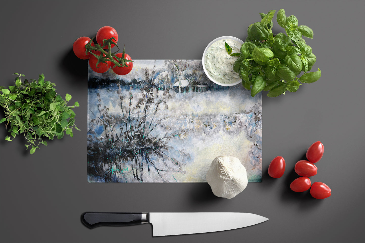 Early Morning Glass Cutting Board