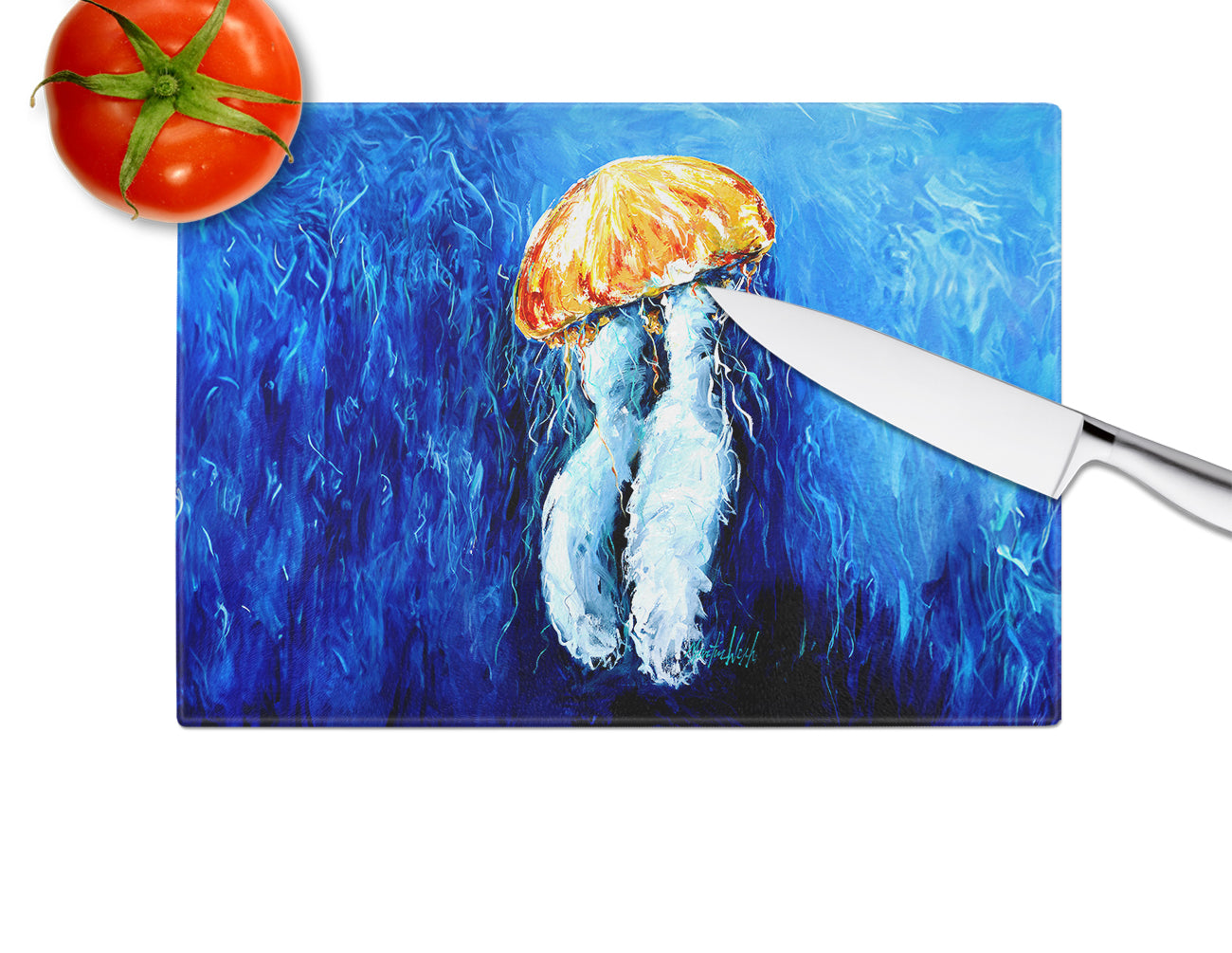 Fanta Sea Jellyfish Glass Cutting Board