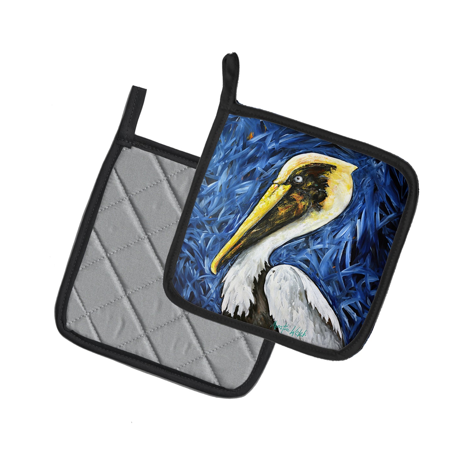 Fierce Pelican Pair of Pot Holders