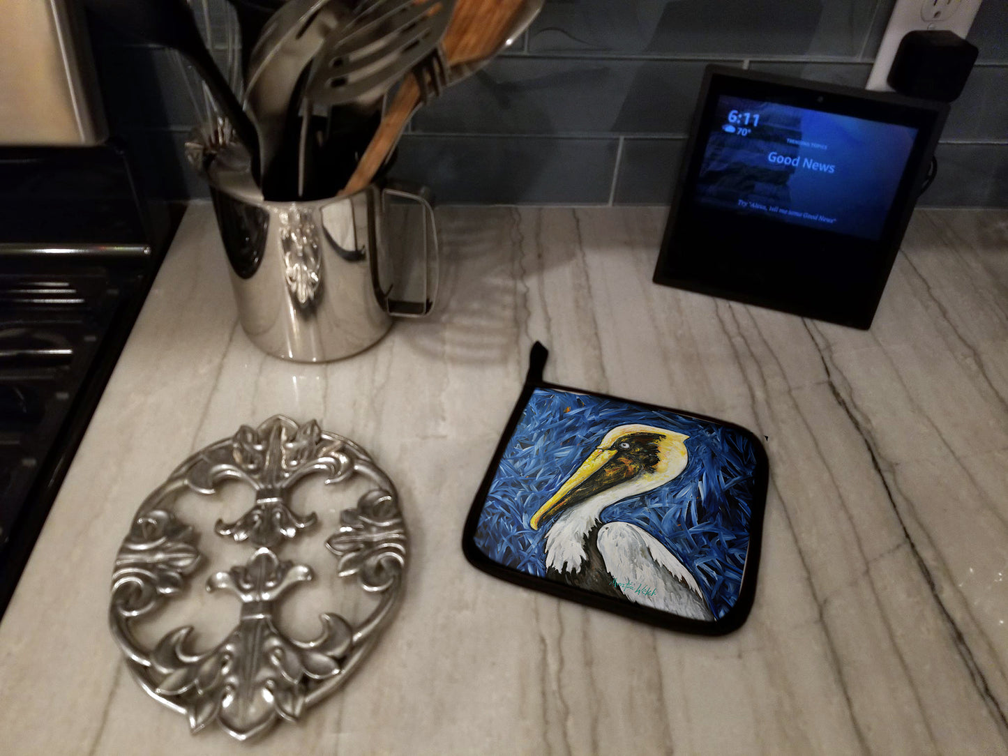 Fierce Pelican Pair of Pot Holders