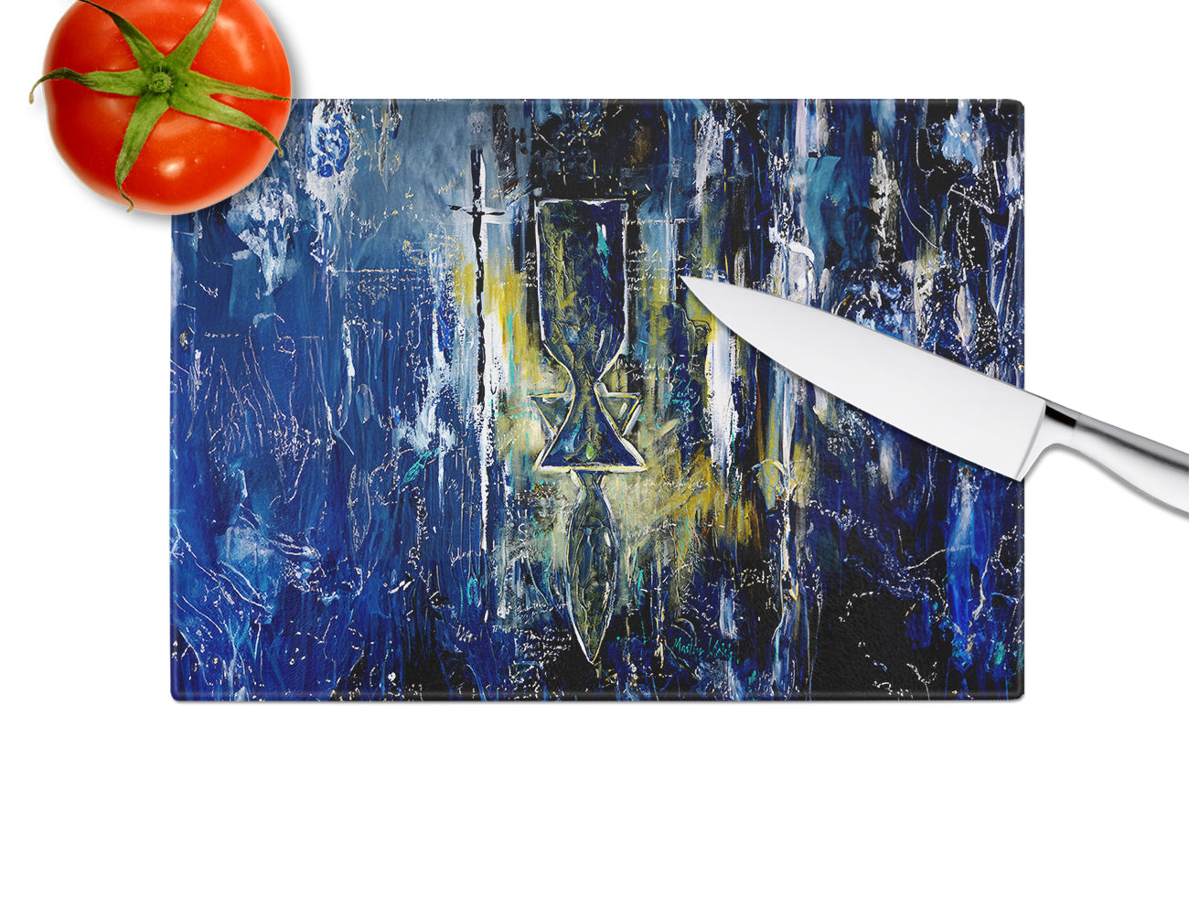 Glimer Star of David Glass Cutting Board