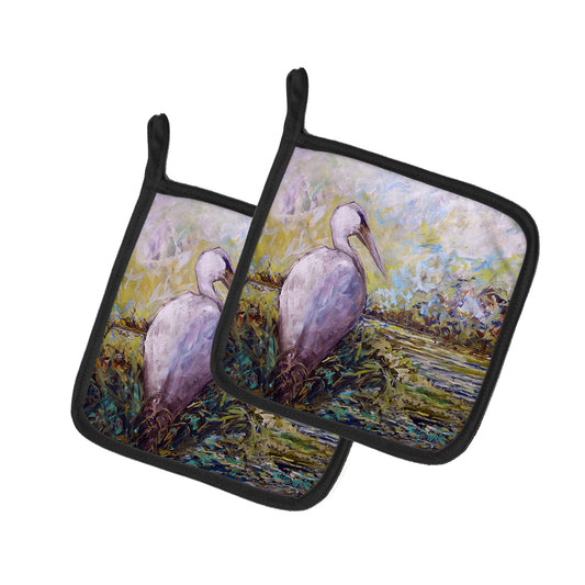 Buy this Heron in the Swamp Pair of Pot Holders