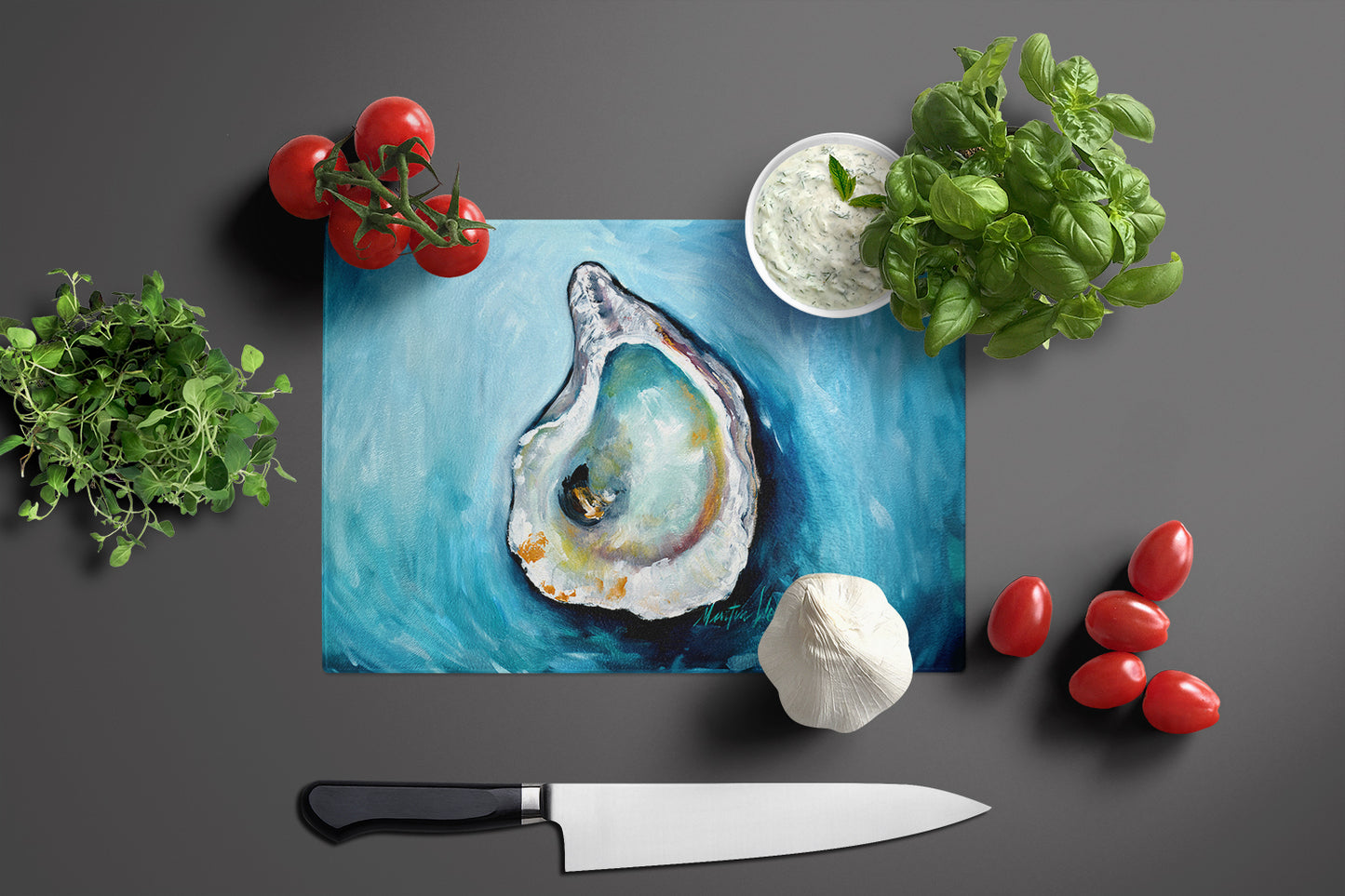 J Mac Oyster Glass Cutting Board