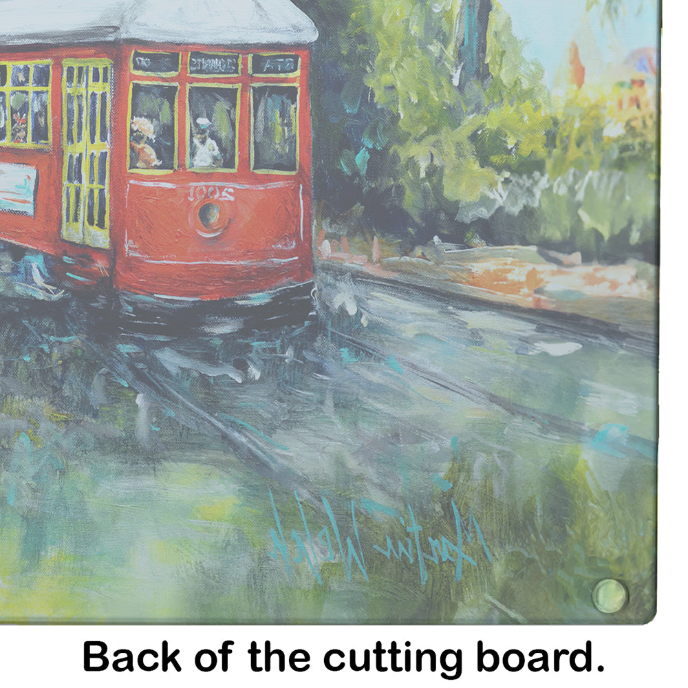 Little Red Street Car Glass Cutting Board