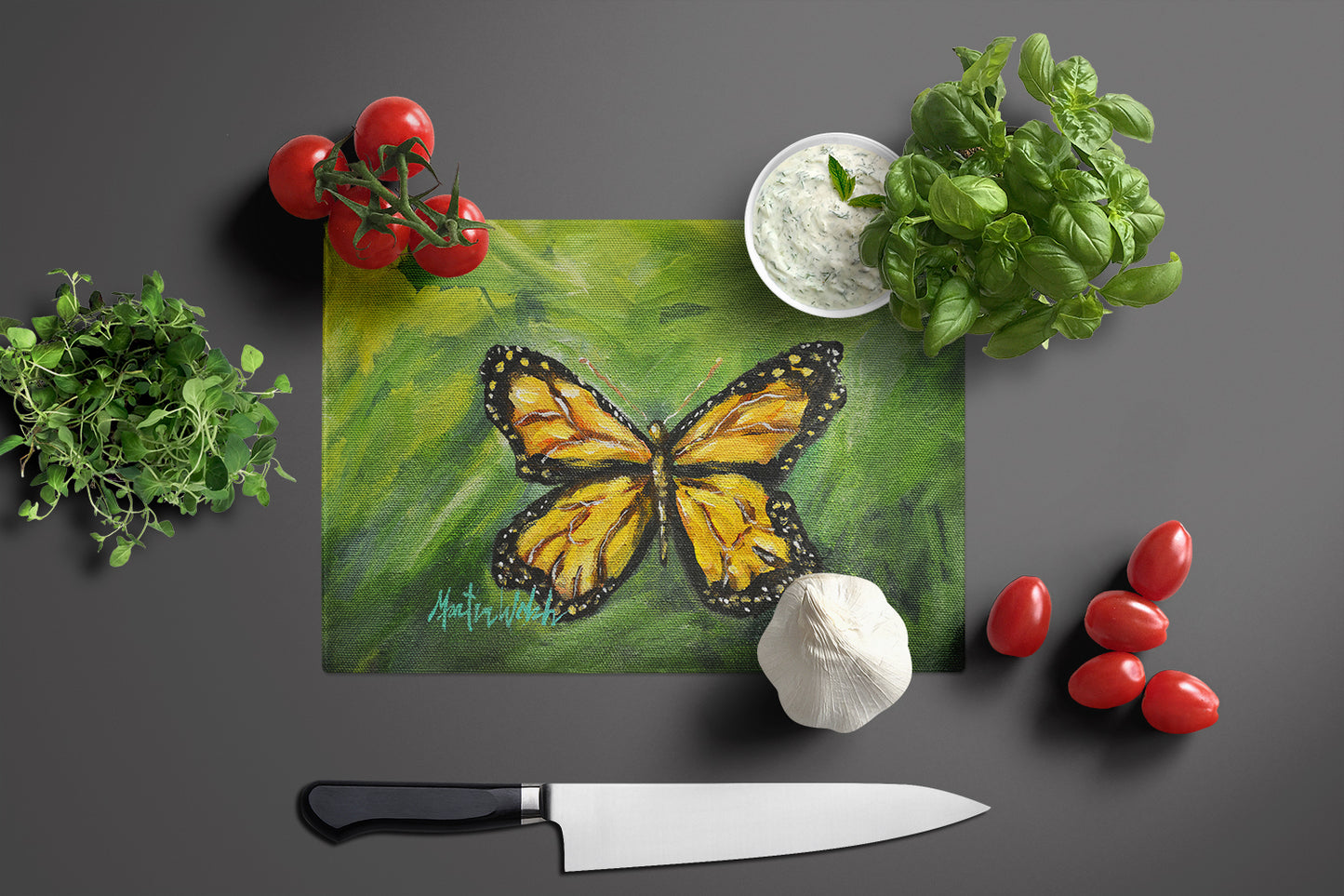 Monarch Glover Fly Butterfly Glass Cutting Board