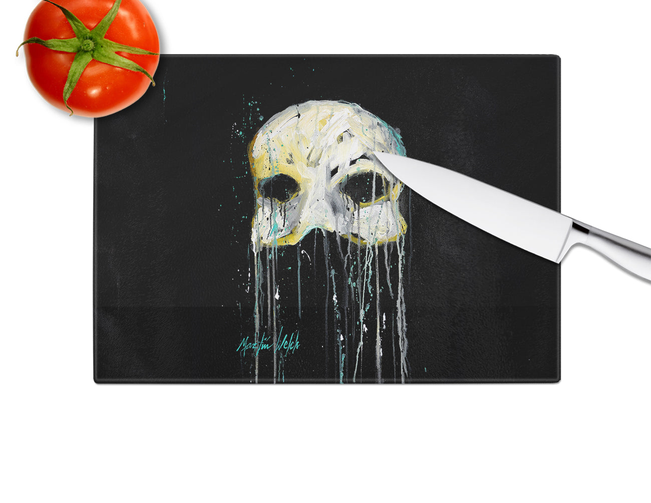 Mysterious Mask Glass Cutting Board