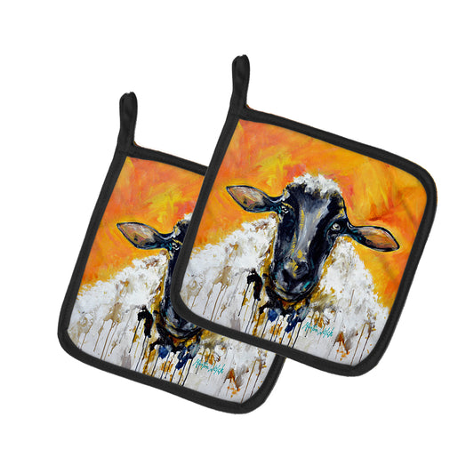 Buy this Peach Wool Sheep Pair of Pot Holders