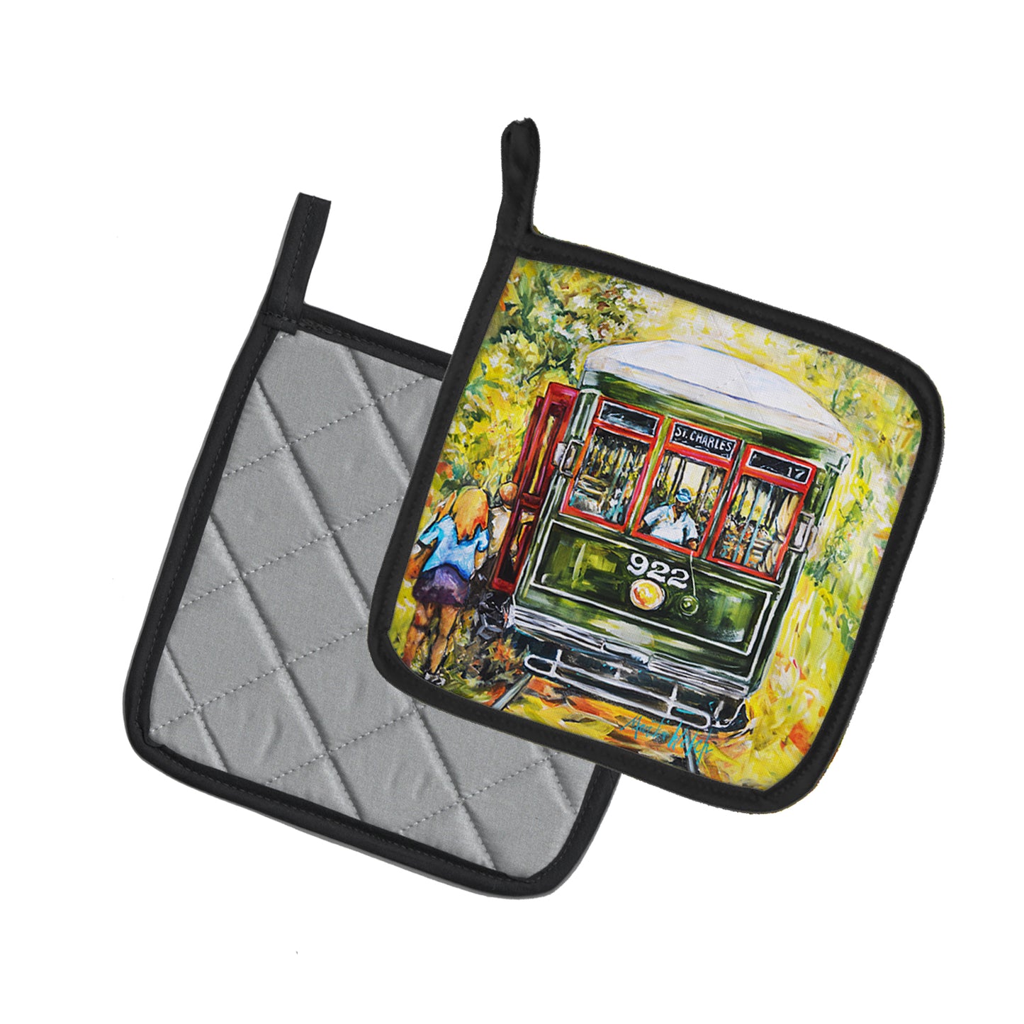 Saint Charles No. 922 Streetcar Pair of Pot Holders