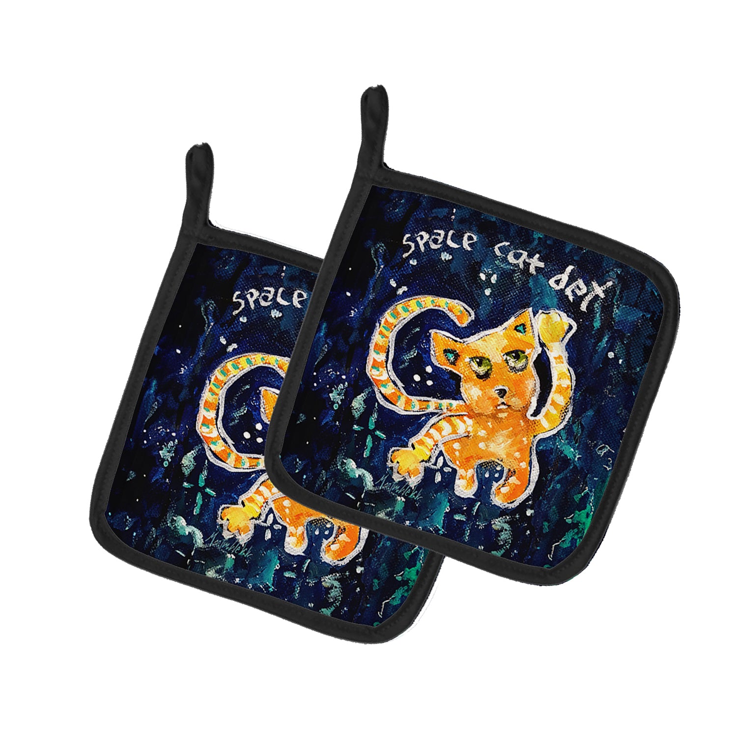 Buy this Space Cat Det Cat Pair of Pot Holders