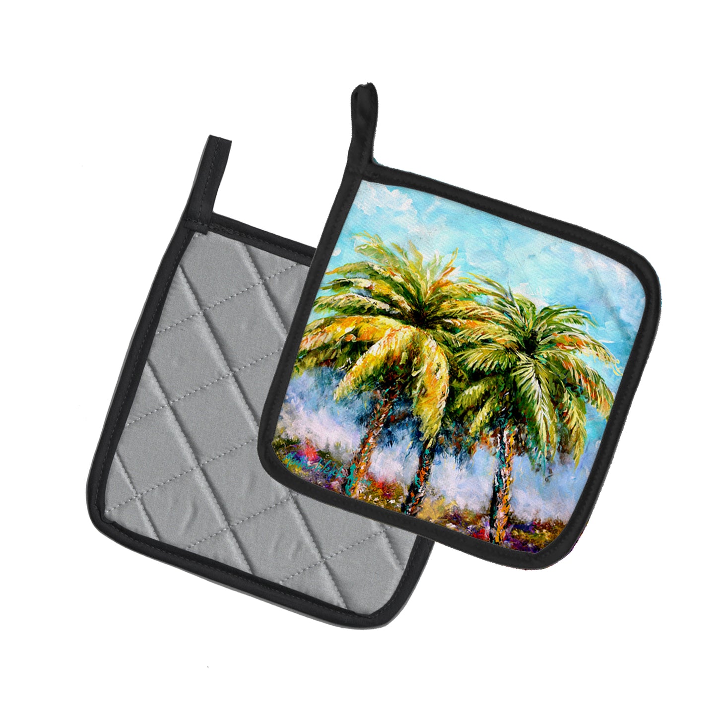 Summer Breezes Palm Tree Pair of Pot Holders