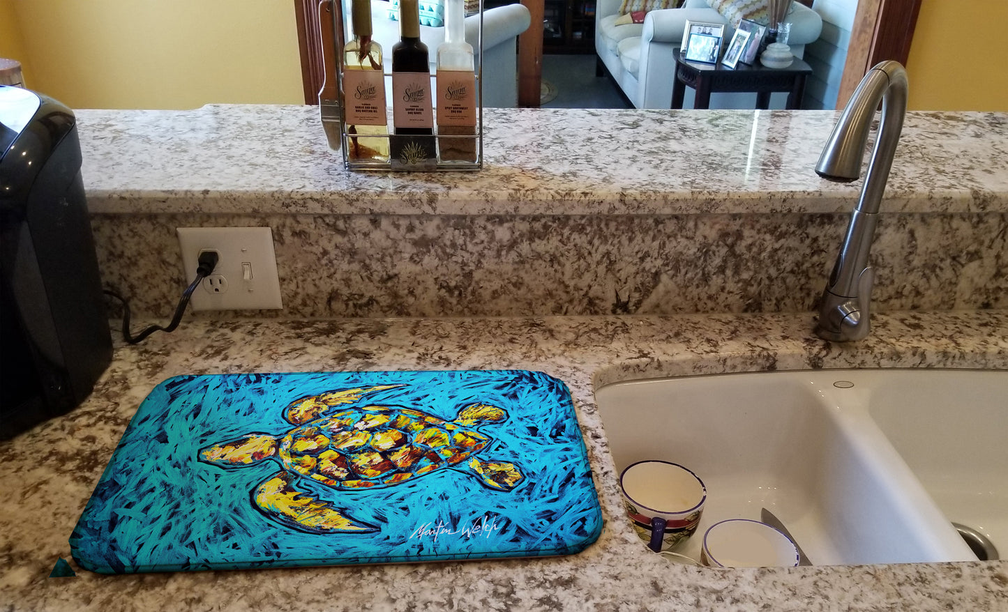 Turtle Drive Dish Drying Mat