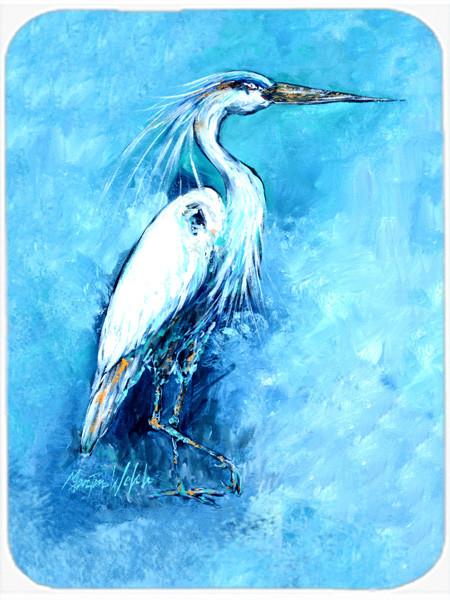 Standing Gaurd Egret Glass Cutting Board Large