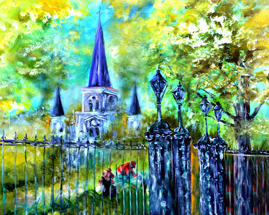 Across the Square - St. Louis Cathedral - 11"x14" Print