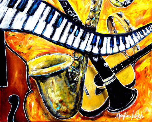 All That Jazz - Musical Instruments - 11"x14" Print