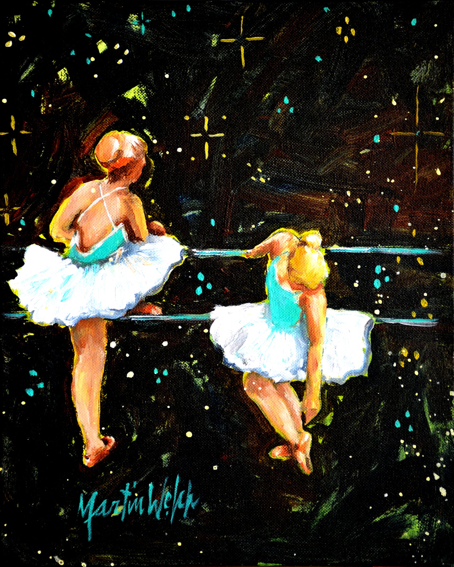 At Practice - 2 Ballet Dancers - 11"x14" Print