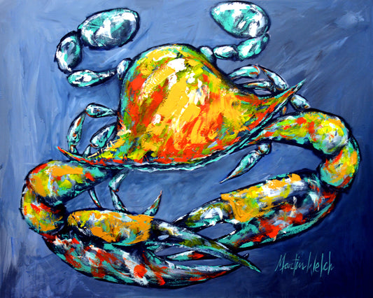 Blue Gray Kinda Day - Crab - 11"x14" Print