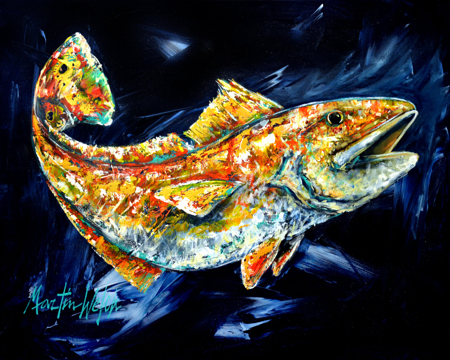 Broken Bow Red Fish - Red Fish - 11"x14" Print