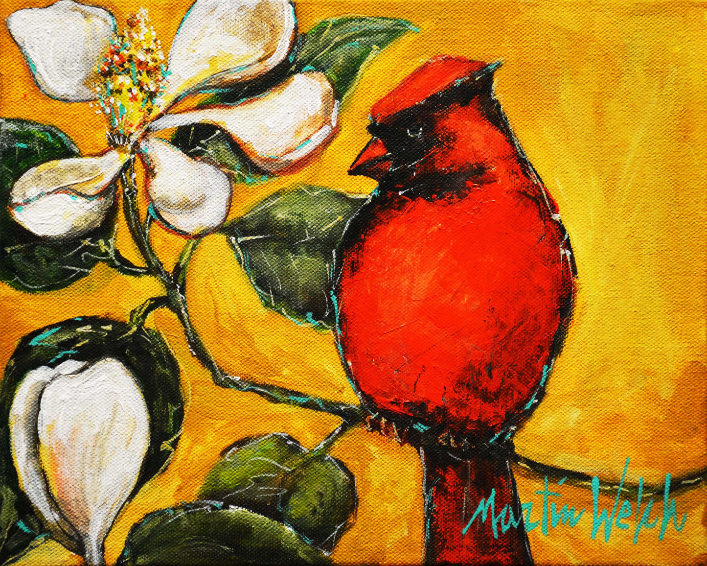 Cardinal Ochre - Bird -11"X14" Print