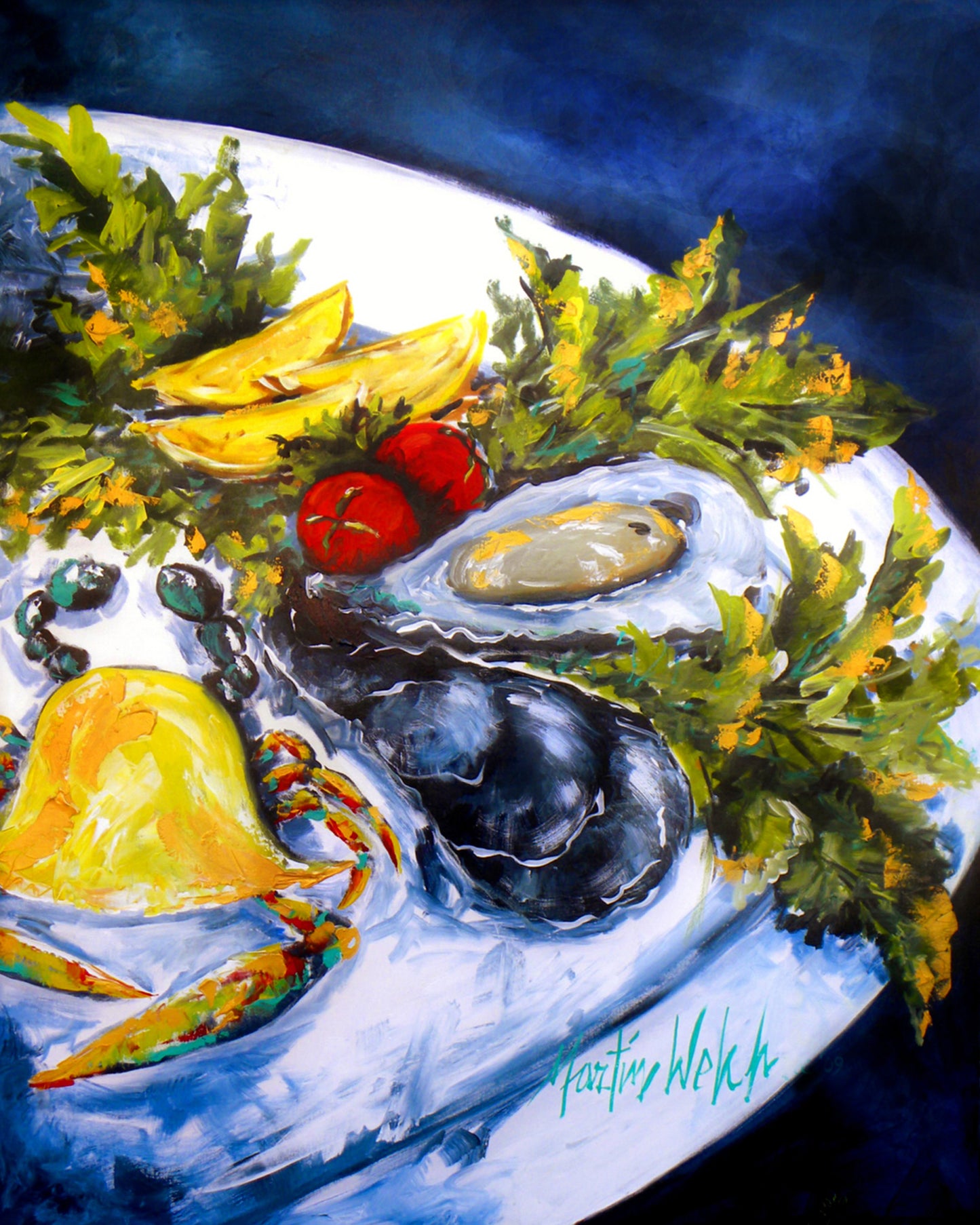 Dinner Time - Seafood Plate - 11"x14" Print