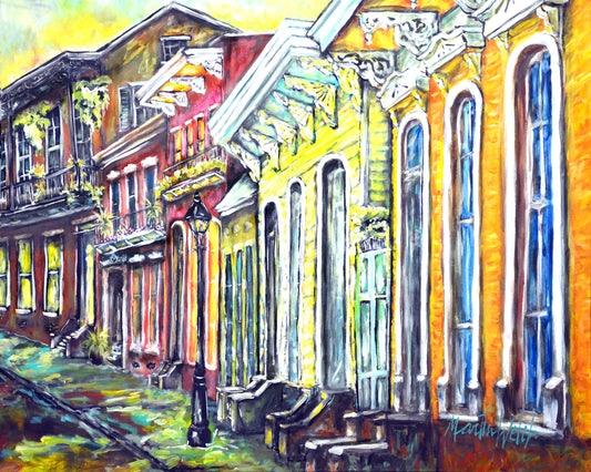 Down The Street - New Orleans Houses - 11"x14" Print