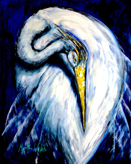 Freshen Up - Egret - 11"x14" Print