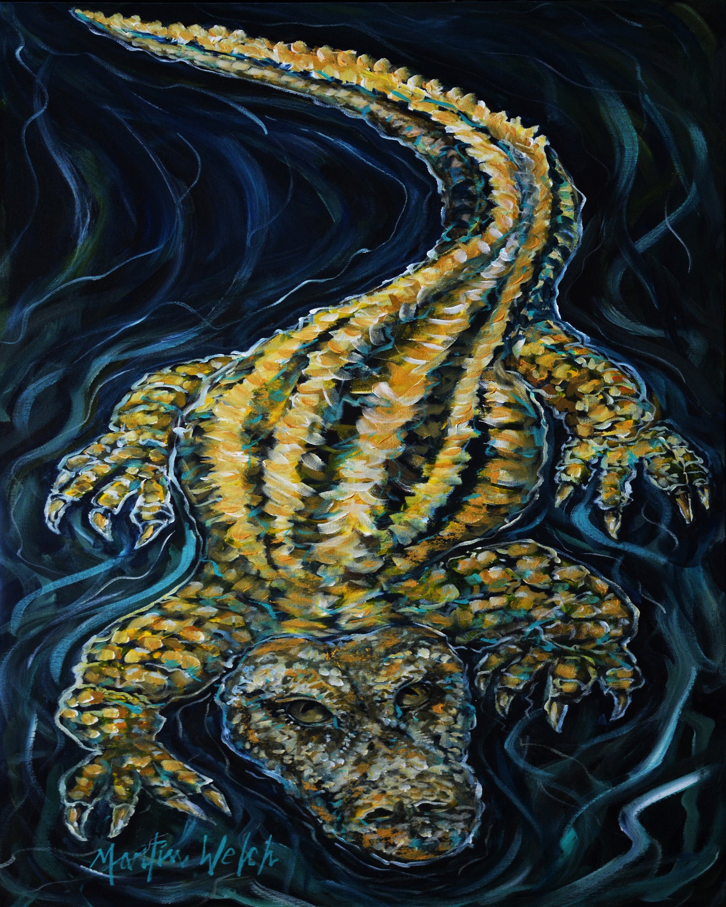 Gator Down - Alligator - 11"x14" Print