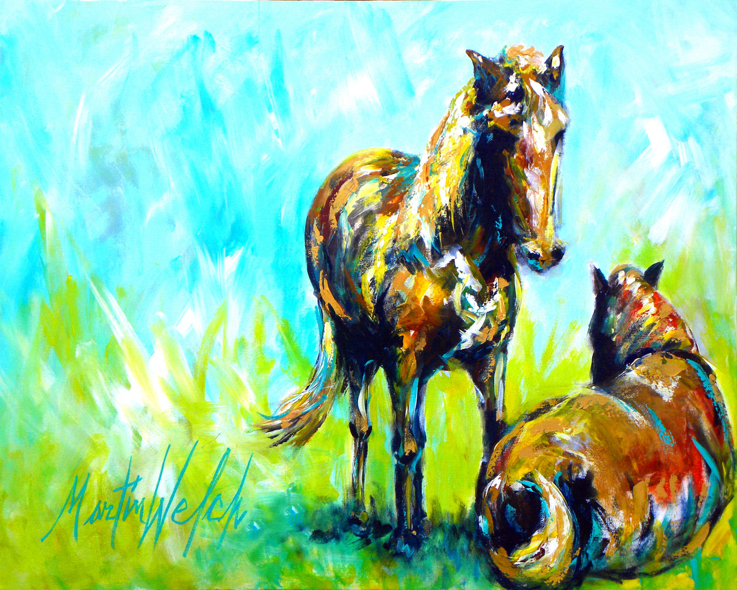 Grazin - Horses - 11"x14" Print