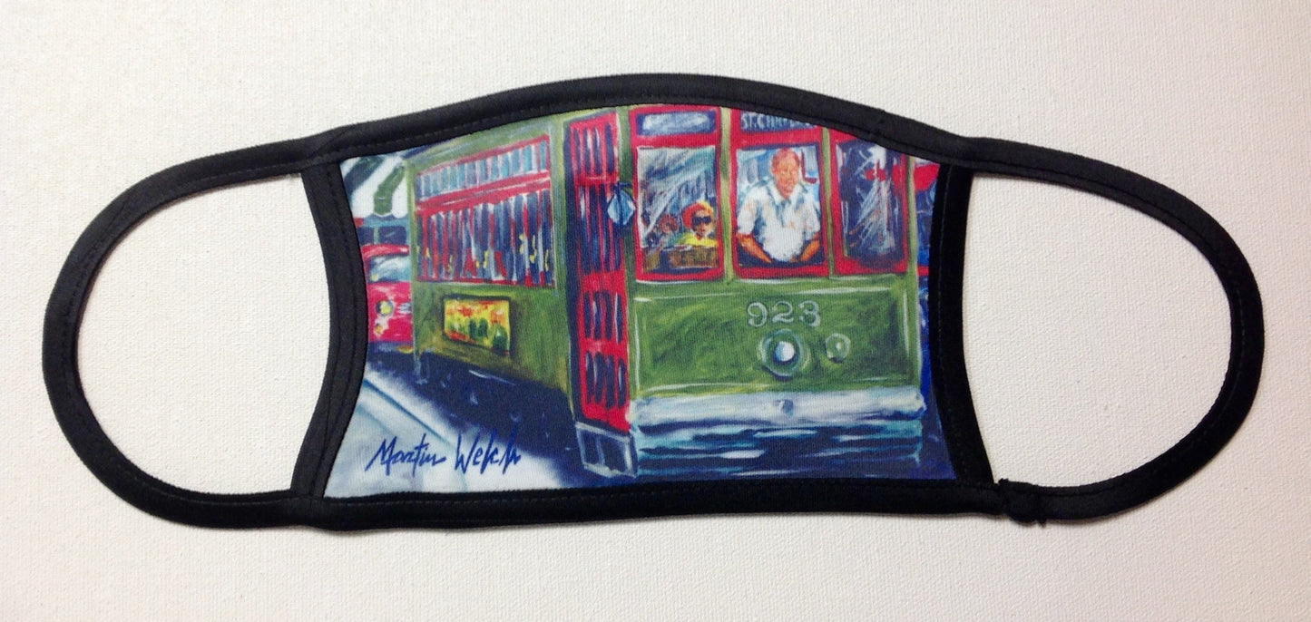 Mid Summer New Orleans Street Car Face Mask