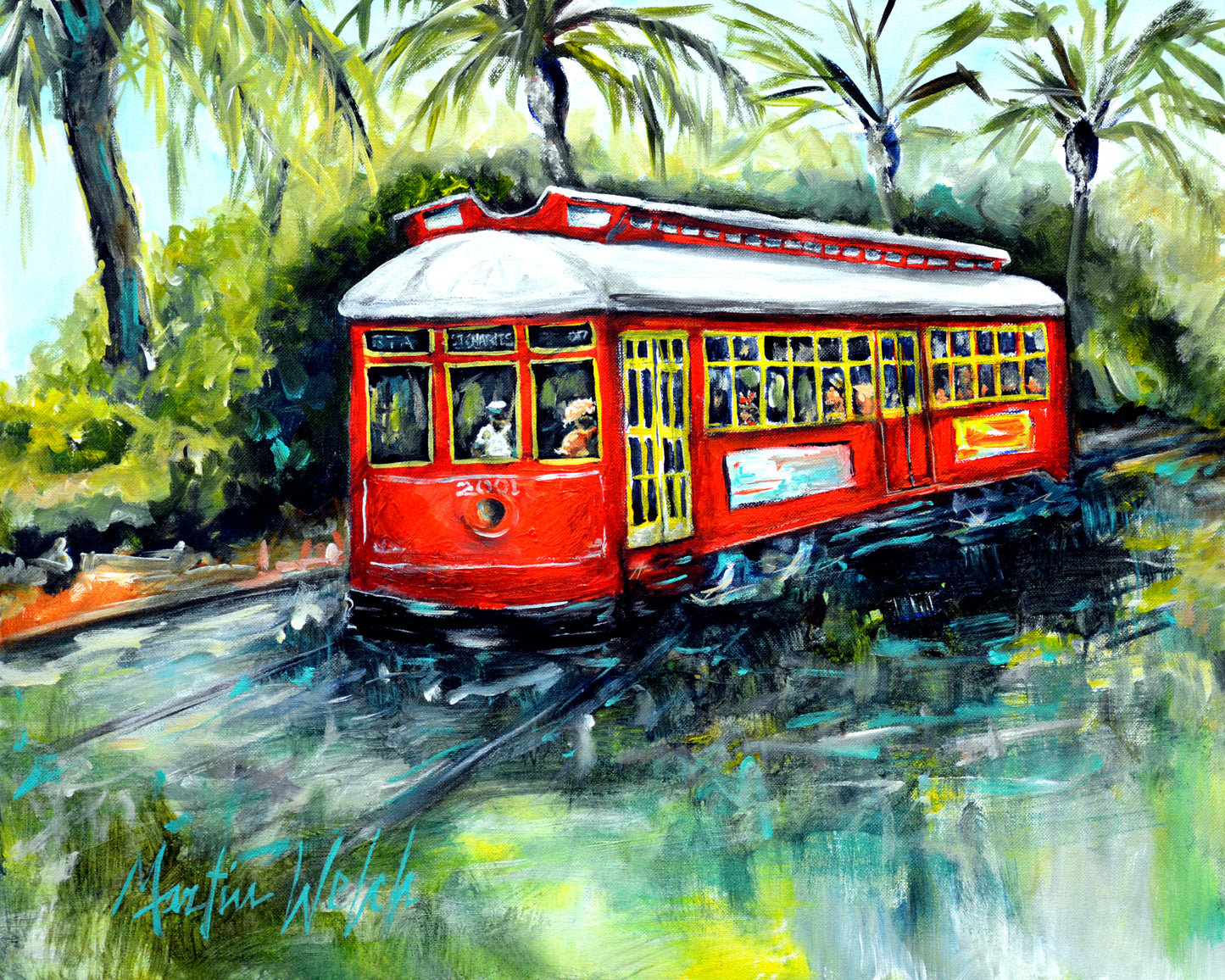 Little Red - New Orleans Streetcar - 11"x14" Print
