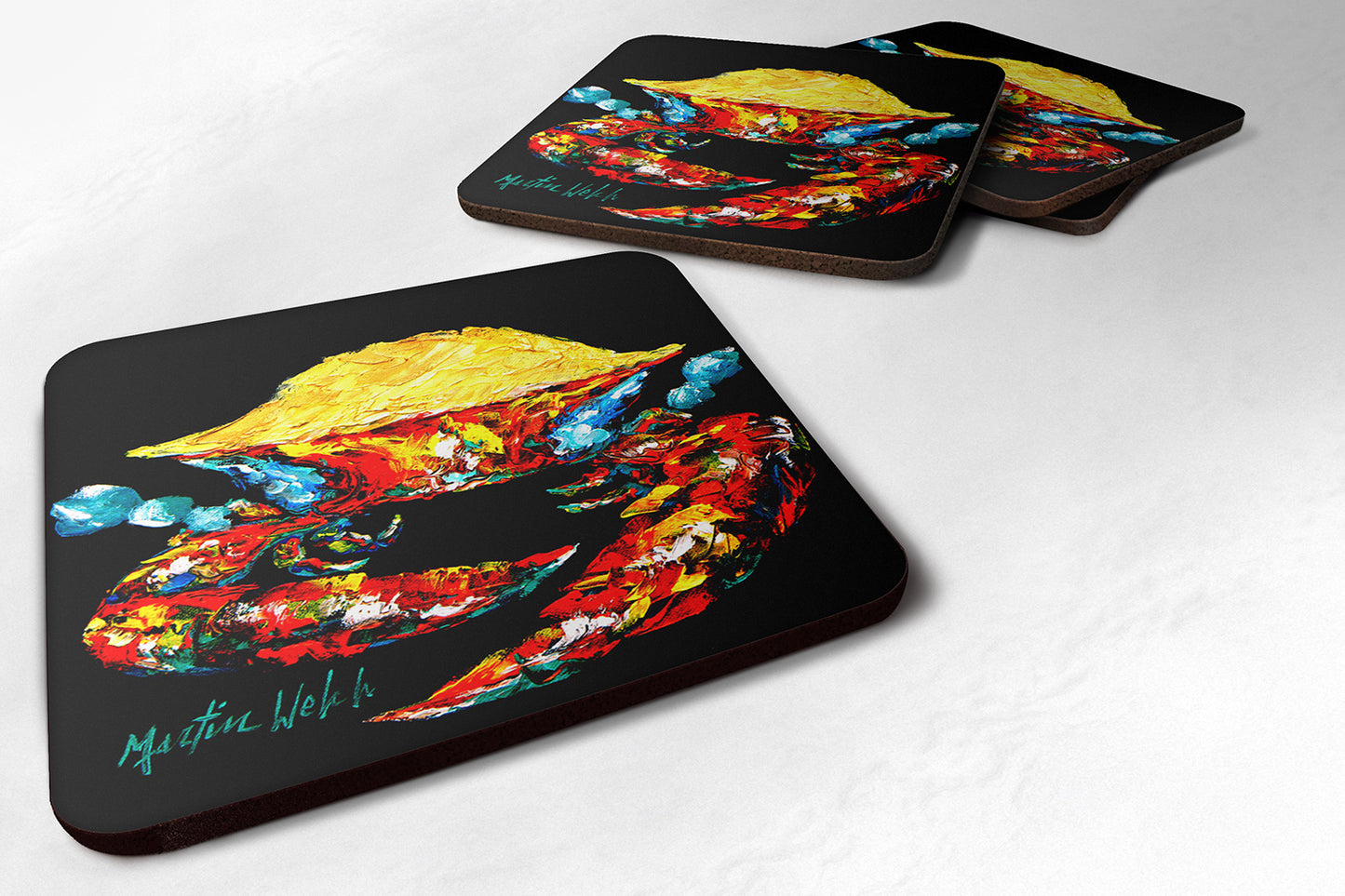 Buy this Crab Black Gold Foam Coaster Set of 4