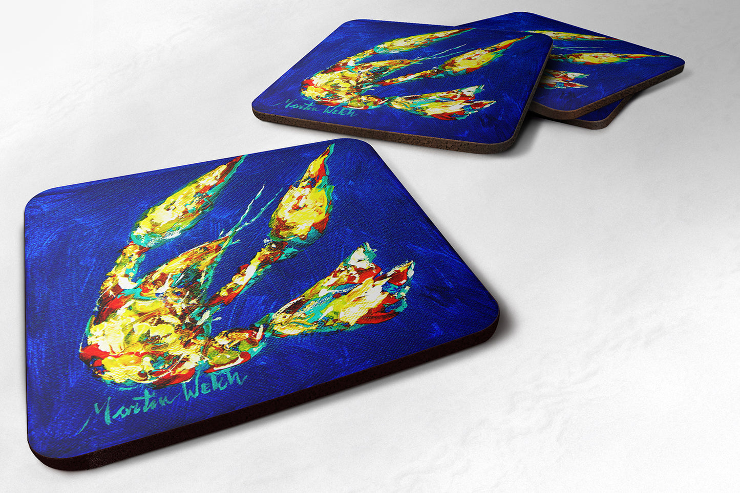 Buy this Crawfish Little Blue Foam Coaster Set of 4