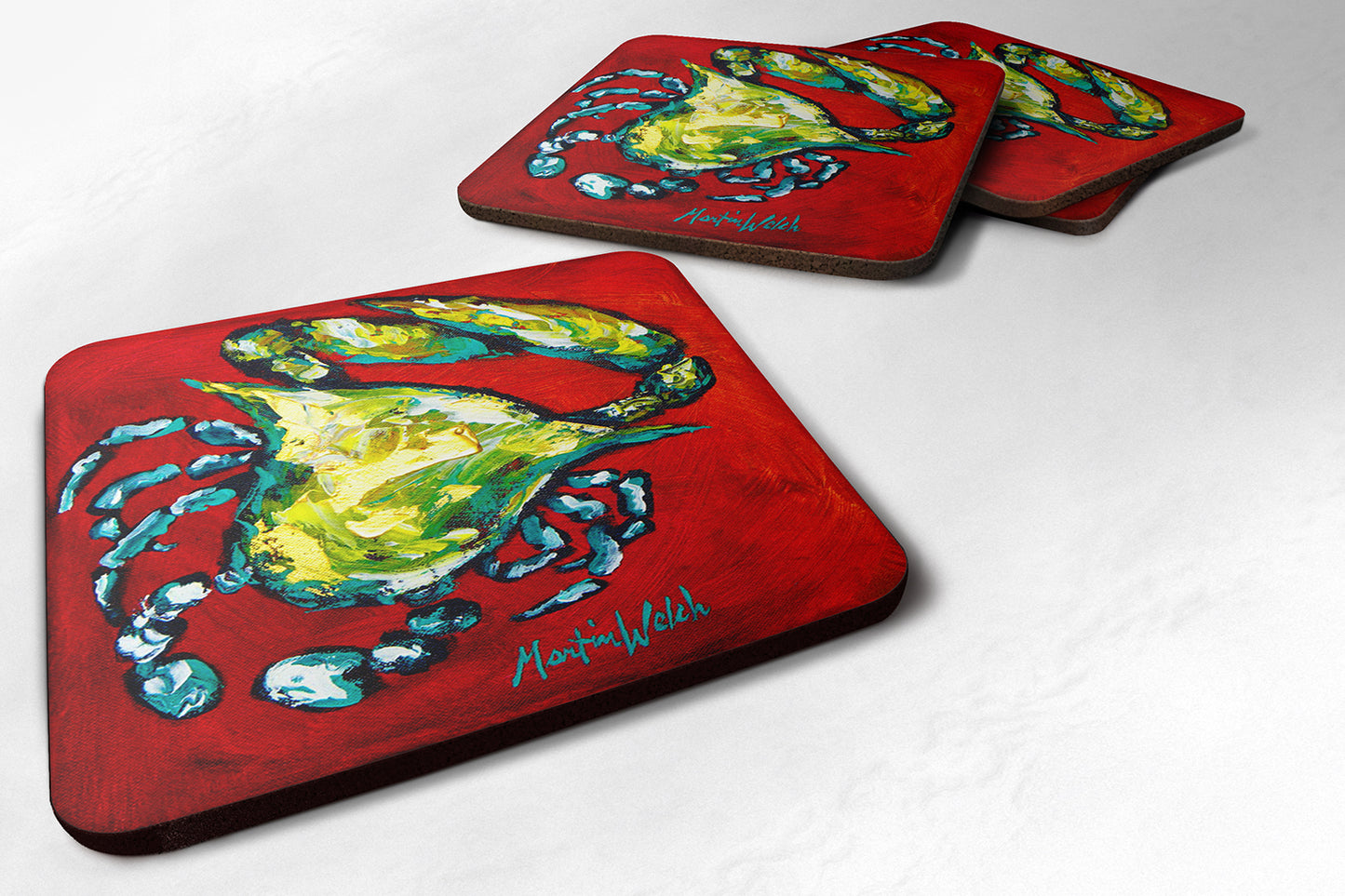 Buy this Shrimp Right Direction Foam Coaster Set of 4